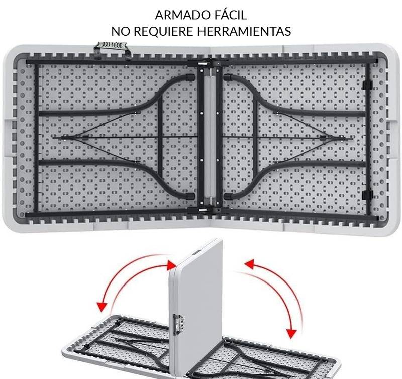 Armado fácil – sin herramientas, se despliega y se traba en segundos